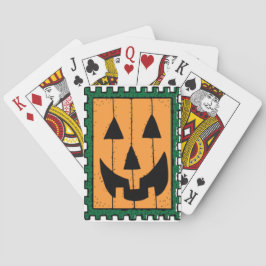 Square Orange Jack O' Lantern Halloween Spielkarten