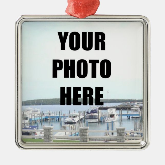 Square Ornament Foto Template Aus Metall (Vorne)