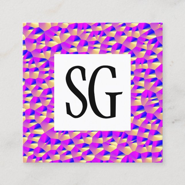 Square Panel - Initials - 011116(3) Quadratische Visitenkarte (Vorderseite)