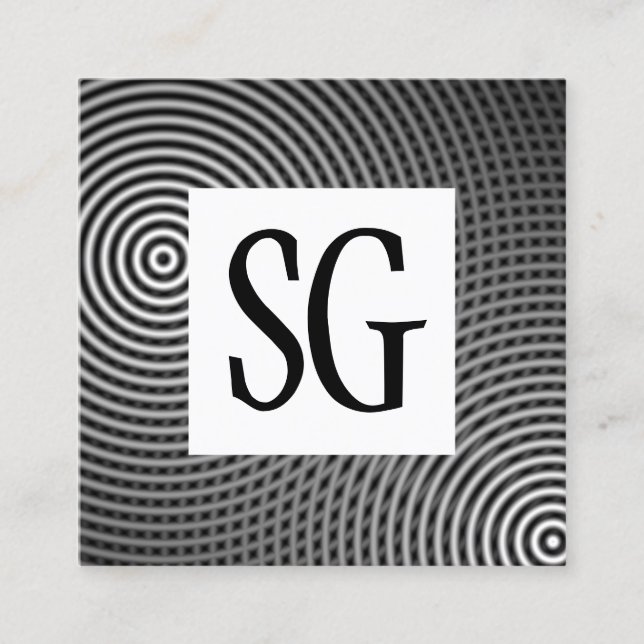 Square Panel - Initials - 090716(02) Quadratische Visitenkarte (Vorderseite)