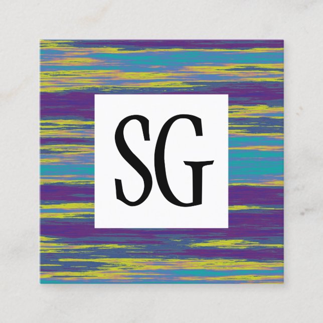 Square Panel - Initials - 100716(01) Quadratische Visitenkarte (Vorderseite)