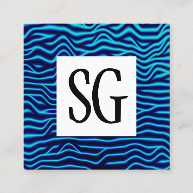 Square Panel - Initials - 120716(06) Quadratische Visitenkarte (Vorderseite)