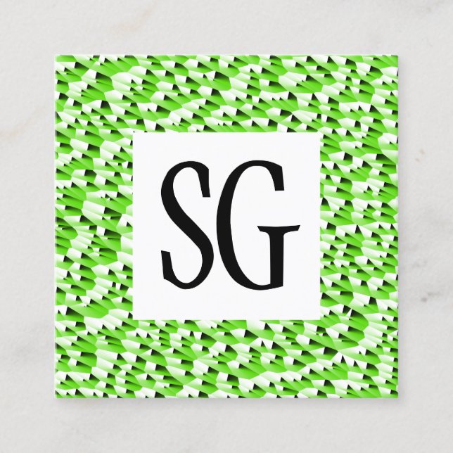 Square Panel - Initials -120716(07) Quadratische Visitenkarte (Vorderseite)