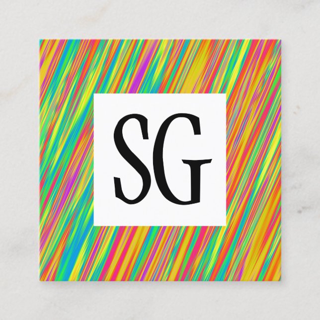 Square Panel - Initials - 130716(09) Quadratische Visitenkarte (Vorderseite)