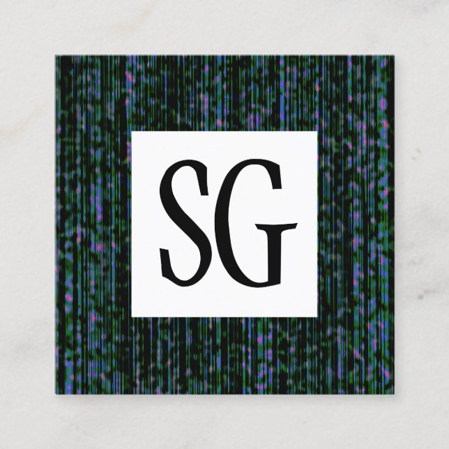 Square Panel - Initials - 151116(04) Quadratische Visitenkarte (Vorderseite)