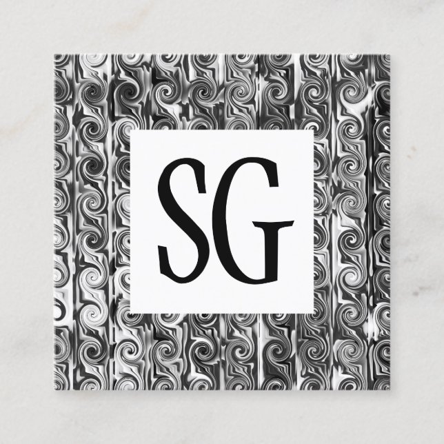 Square Panel - Initials - 161116(03) Quadratische Visitenkarte (Vorderseite)