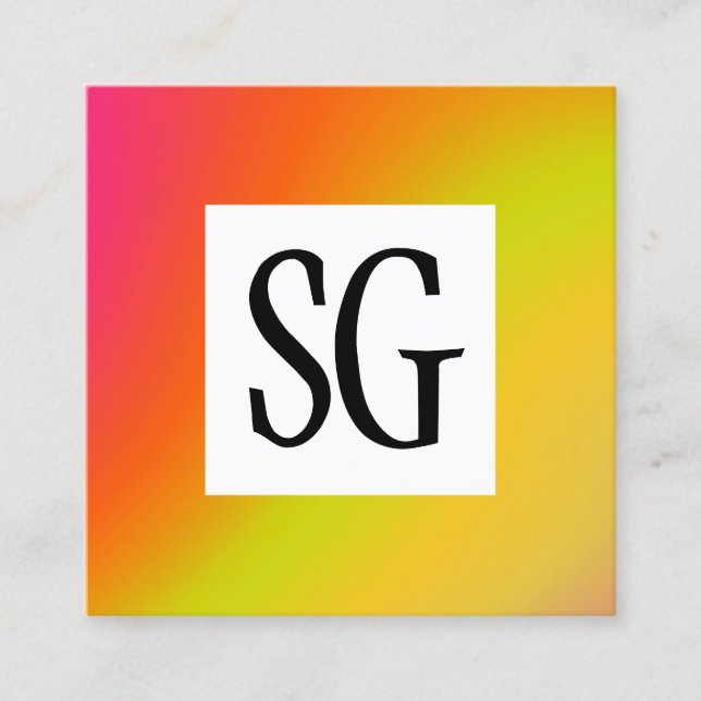 Square Panel - Initials - 171116(03) Quadratische Visitenkarte (Vorderseite)