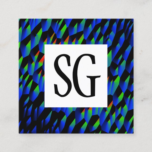 Square Panel - Initials - 190716(03) Quadratische Visitenkarte (Vorderseite)