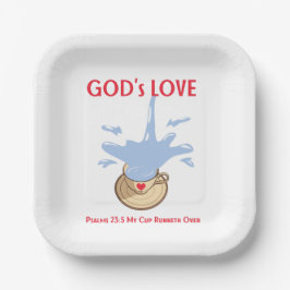 Square Paper Plate set with scripture  Pappteller
