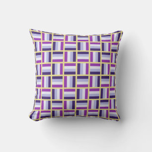 Square Pattern - Blau Lila Kissen
