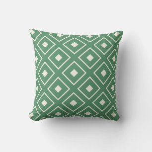 Square Pattern Pillow in Green Kissen