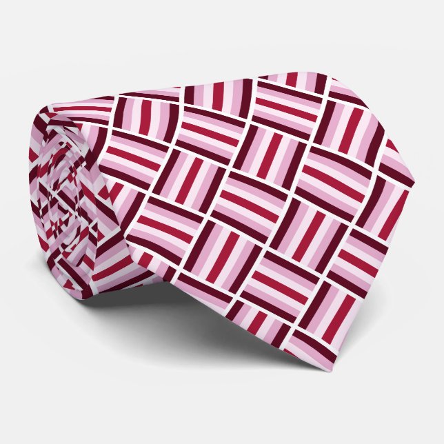 Square Pattern - Shades of Magenta Krawatte (Gerollt)