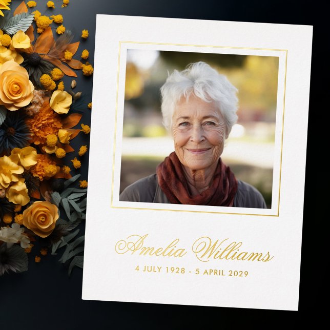 Square photo foil border sympathy thank you card folie einladungspostkarte (Square photo foil border sympathy thank you card)