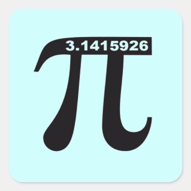 Square Pi Sticker (blau) (Vorderseite)