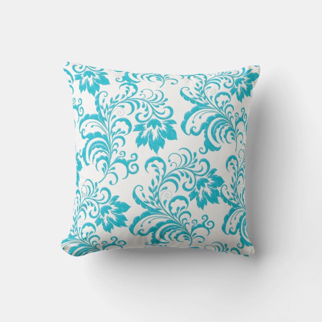 Square Pillow Aquamarin Blue Aqua Kissen (Vorderseite)