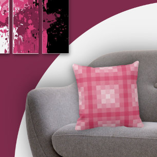 Square Pink Pixel Patterned Kissen
