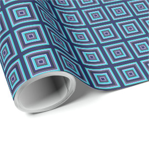 Square Prismen Navy Türkis Lila Green White Geschenkpapier