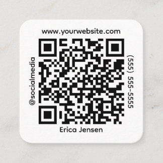 Square QR Social Media Contact Quadratische Visitenkarte