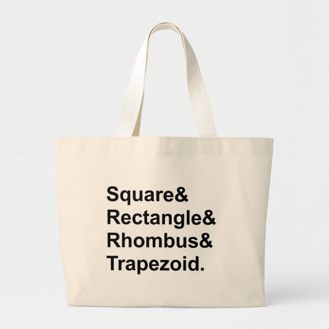 Square Rectangle Rhombus Trapezod | Quadrilaterale Jumbo Stoffbeutel (Vorne)