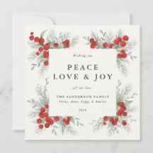 Square Red Berries Border Peace Liebe + Joliday