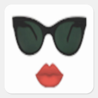 Square Red Lips Kiss Stickers