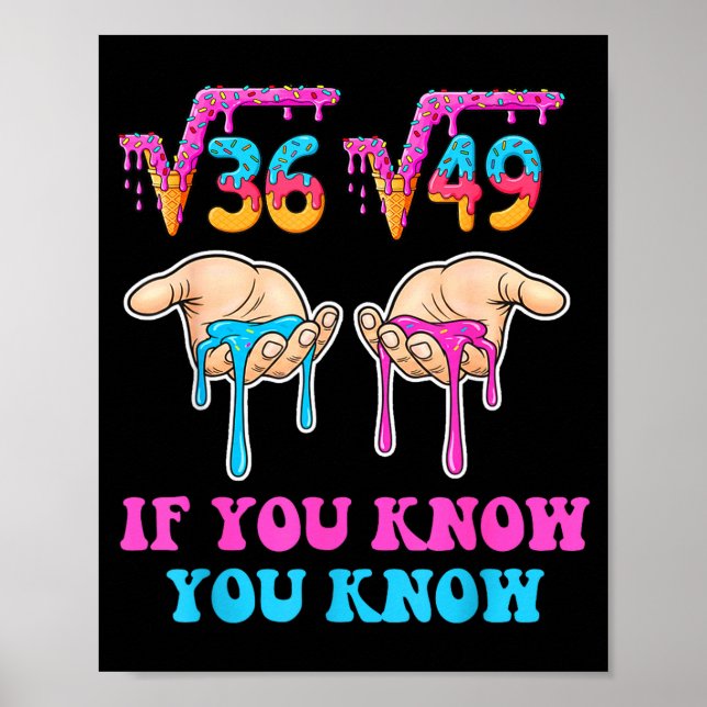 Square Root 36 49 If You Know You Know 67 Ice Crea Poster (Vorne)