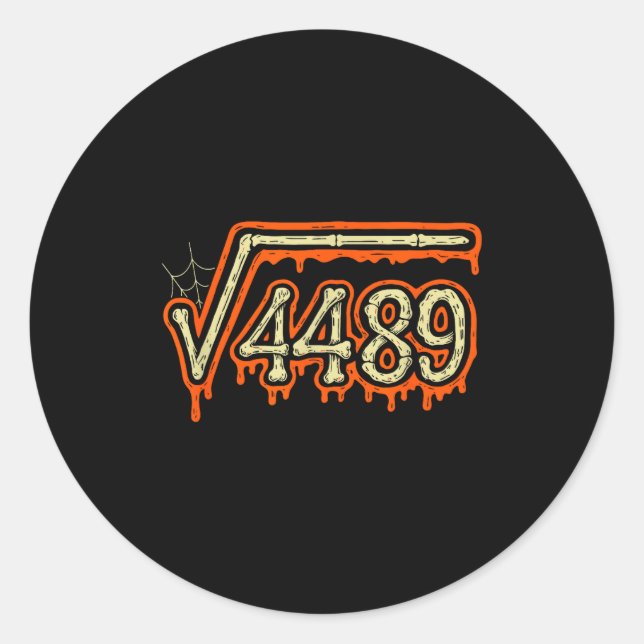 Square Root 4489 Equals 67 Geek Joke  Runder Aufkleber (Vorderseite)