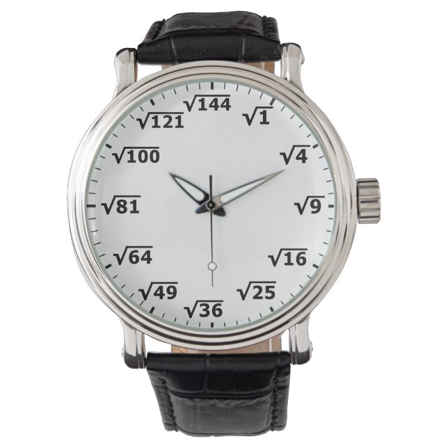 Square Root Clock - Mathematik Mathe Time Stunden Armbanduhr (Vorderseite)