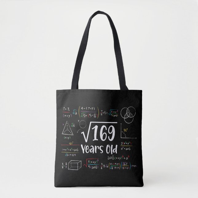 Square Root of 169 13 th Birthday 13 Year Old Gift Tasche (Vorderseite)