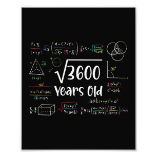 Square Root of 3600 60th Birthday 60 Year Old Gift Fotodruck