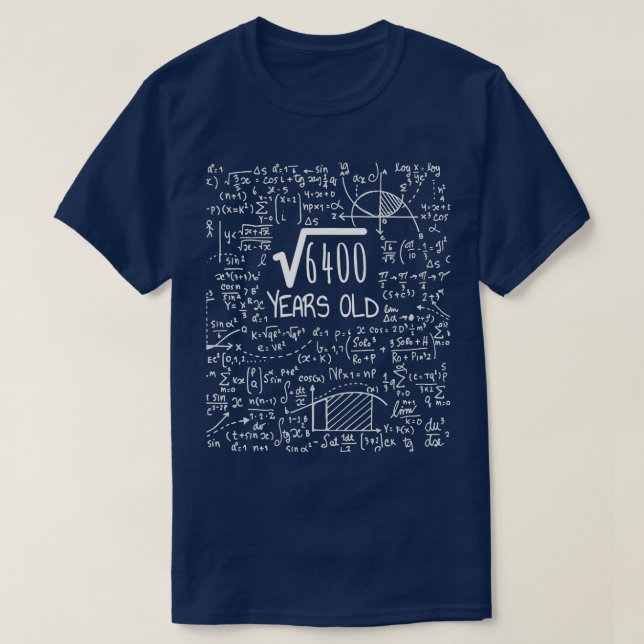 Square Root of 6400 80 Years Old80th Birthday T-Shirt (Design vorne)