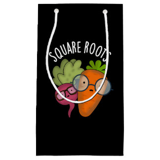 Square Roots Funny Math Pun Dark BG Kleine Geschenktüte