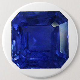 Square Sapphire Gemstone Blue Button
