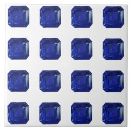 Square Sapphire Gemstone Blue Fliese