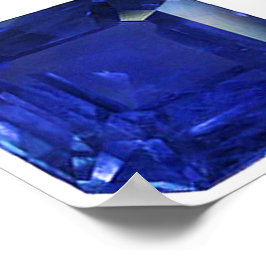 Square Sapphire Gemstone Blue Poster