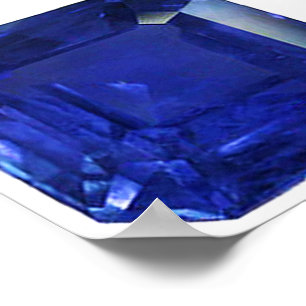 Square Sapphire Gemstone Blue Poster