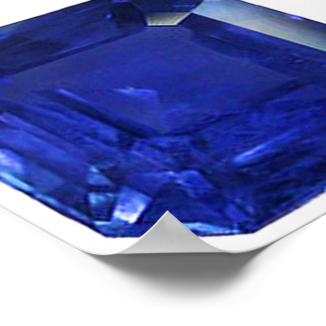 Square Sapphire Gemstone Blue Poster (Ecke)