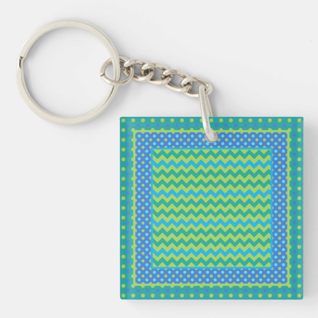 Square Schlüsselanhänger: Mix'n'Match Chevrons, Po Schlüsselanhänger (Vorderseite)