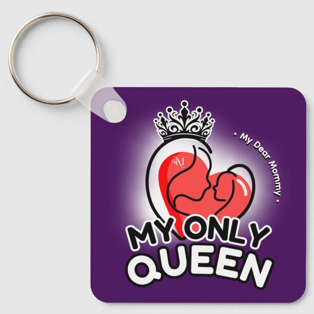 Square Schlüsselanhänger : My Only Queen (lila) (Vorderseite)