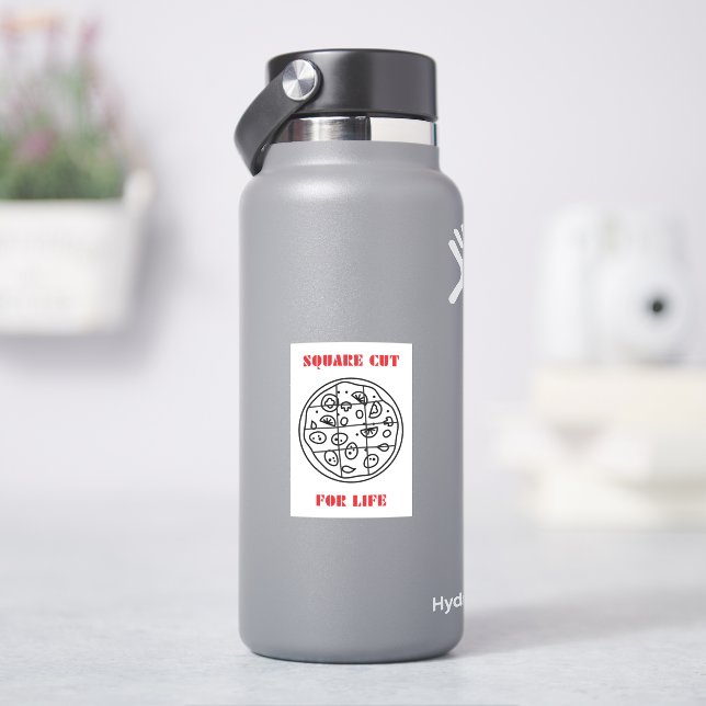 Square Schnitt Pizza für das Leben! Aufkleber (HydroFlask)