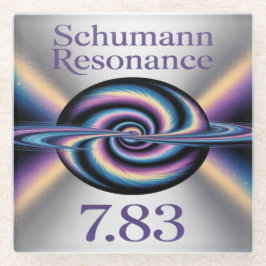 Square Schumann Resonance Glass Coaster Glasuntersetzer