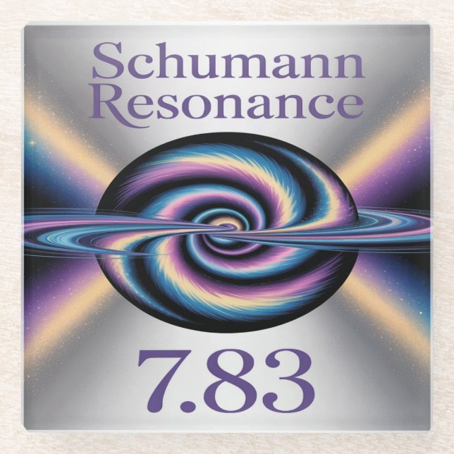 Square Schumann Resonance Glass Coaster Glasuntersetzer (Vorderseite)