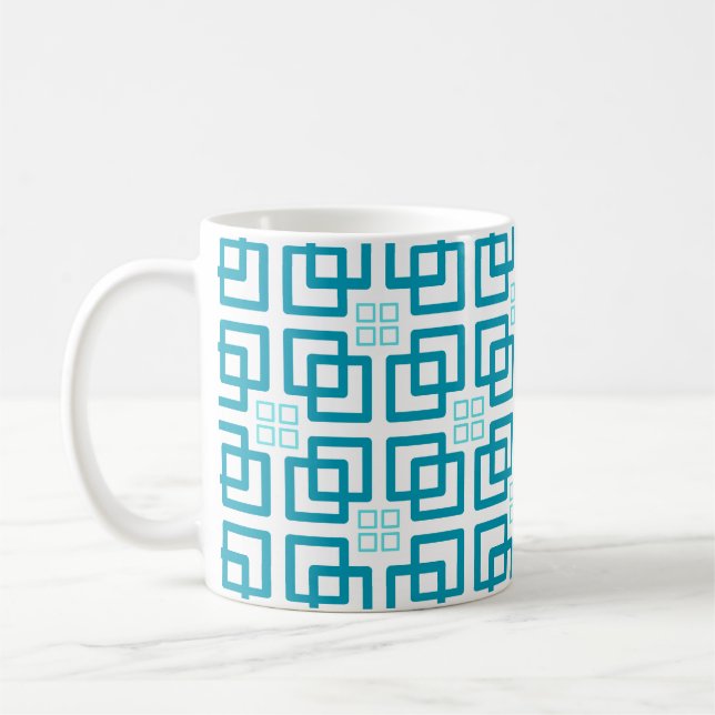 Square Shades of Aquamarin Kaffeetasse (Links)