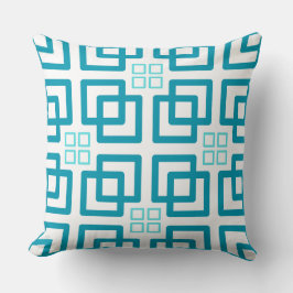 Square Shades of Aquamarin Kissen
