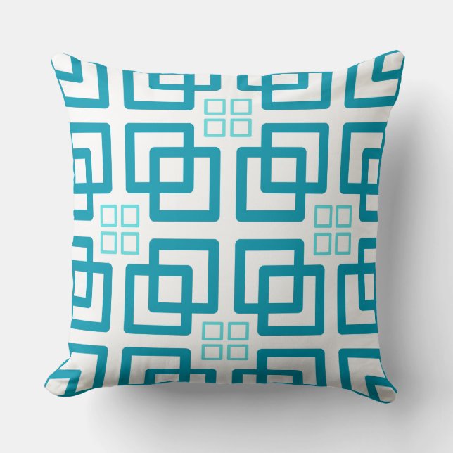 Square Shades of Aquamarin Kissen (Vorderseite)