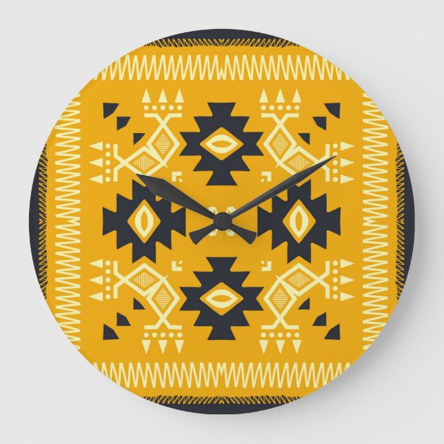 Square shawl, paisley floral batik. große wanduhr (Vorderseite)