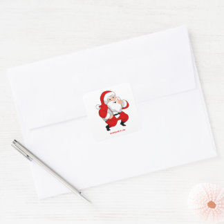 Square Sneaky Santa Stickers