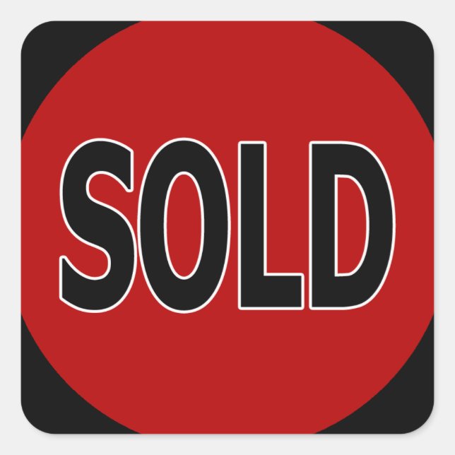 Square Sold Stickers (Vorderseite)