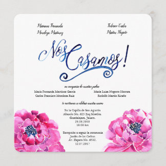 Square spanische Hochzeitseinladung, Invitación Bo Einladung