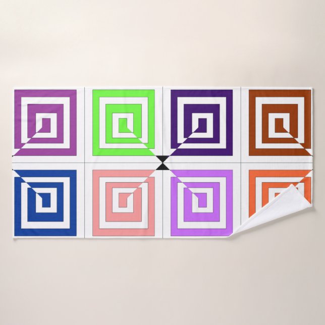 Square Spirals Bath Handtuch Badehandtuch (Badehandtuch)